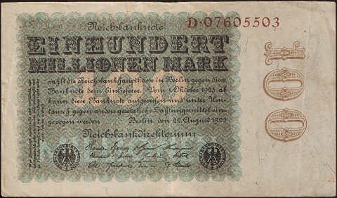 100 milionů marek (Německo 1923)