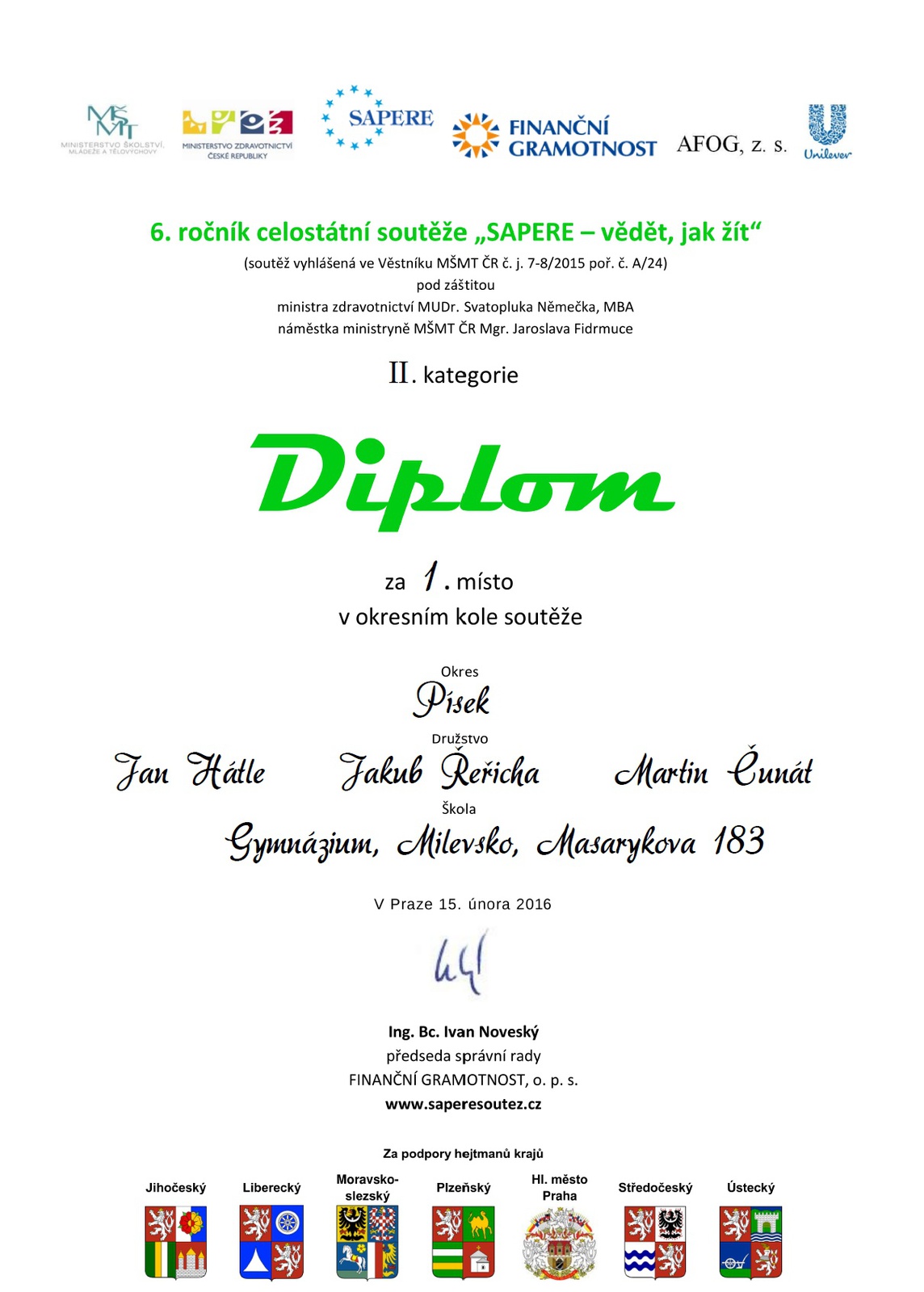 Diplom za II. kategorii