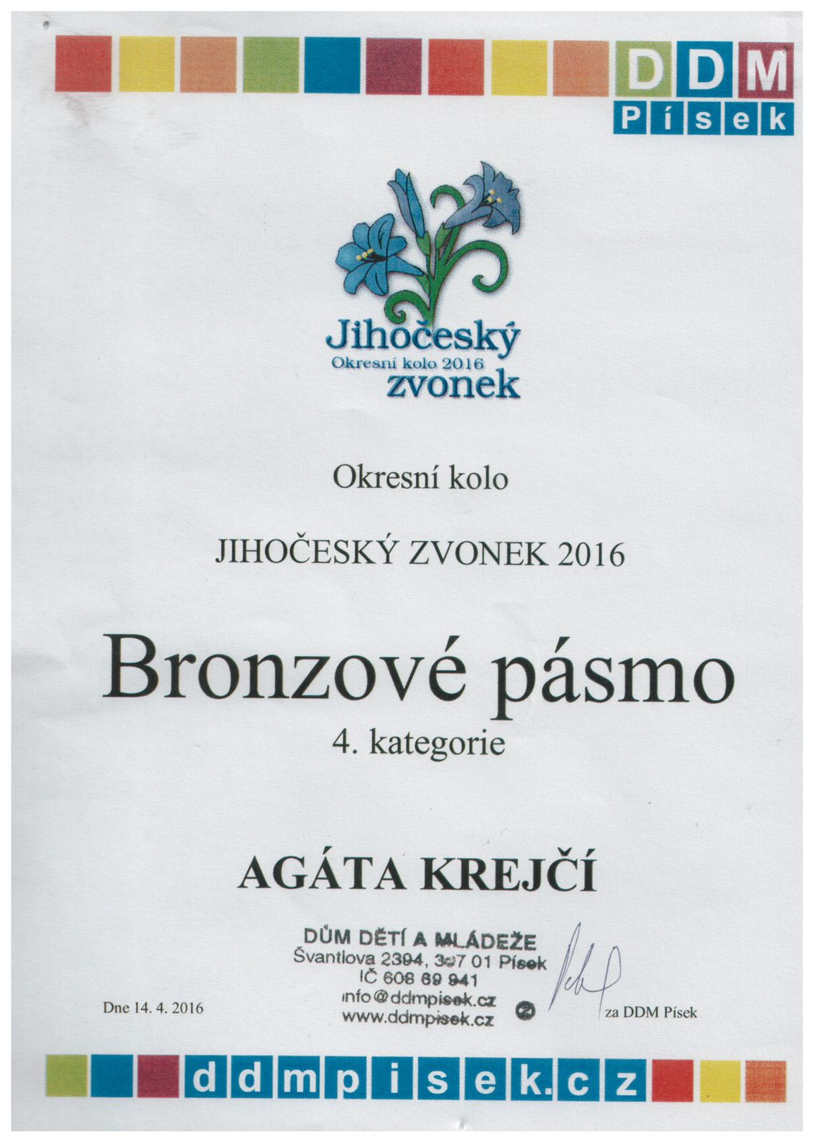 Diplom Brozové pásmo